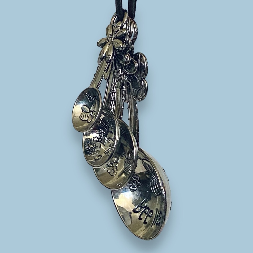 Ganz Measuring Spoon Set Bee Happy Bumble Bees Floral Flowers - Picture 9 of 9